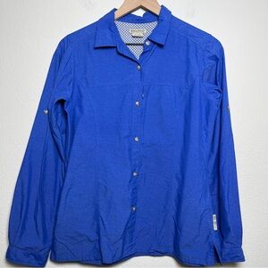 Exofficio Women's‎ Bugsaway Brisa Button Front Top Medium Blue Long Sleeve Gorp
